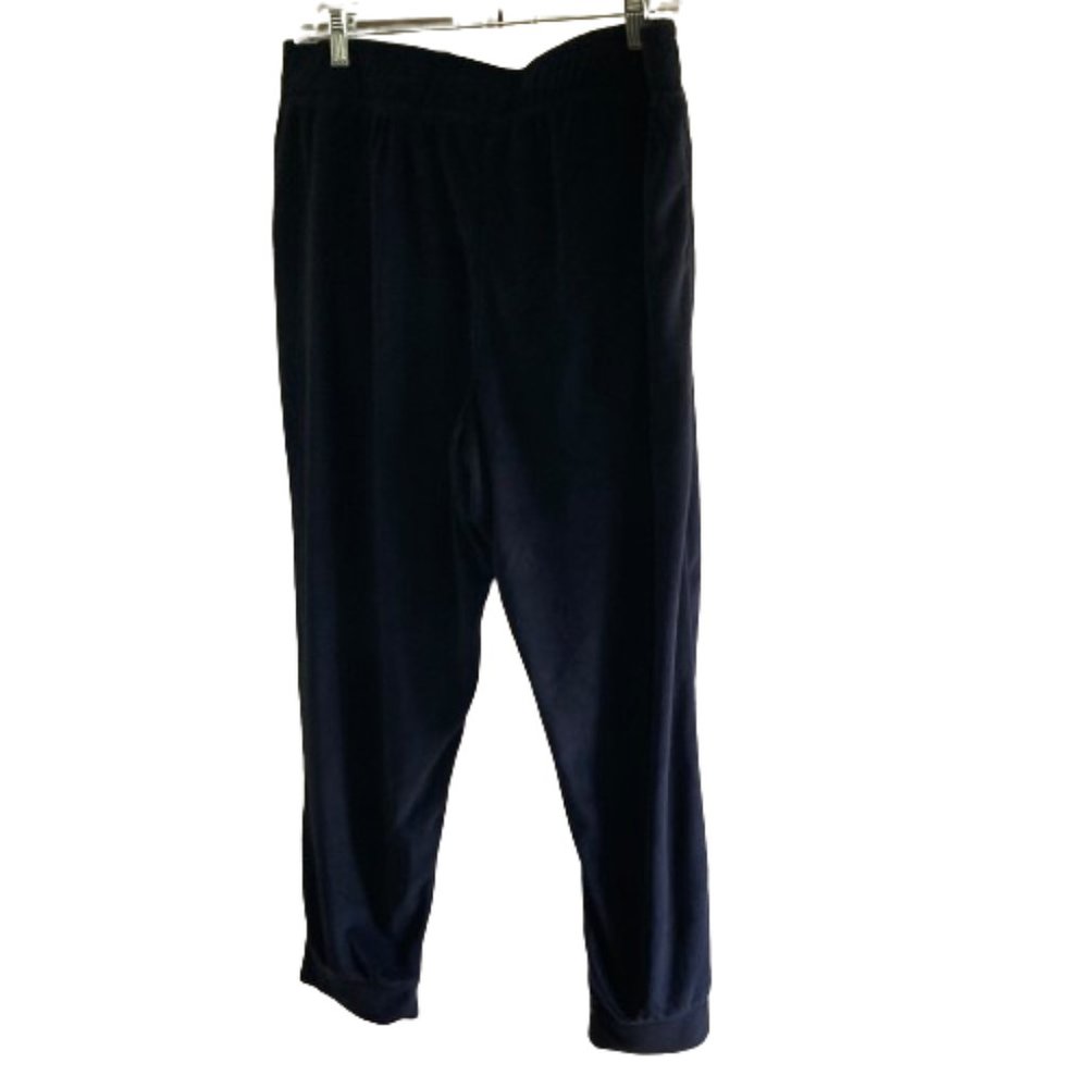Cuddl Duds Navy Blue Soft Velour Warm Lounge Pants w Pockets, Comfortable, PXL